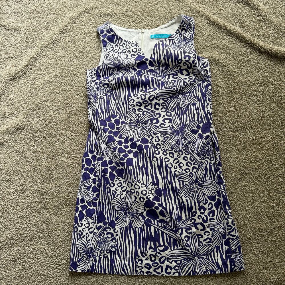 Tori Richard Maureen Sophisticated Mama Print Honolulu Dress Purple White Sz 00
